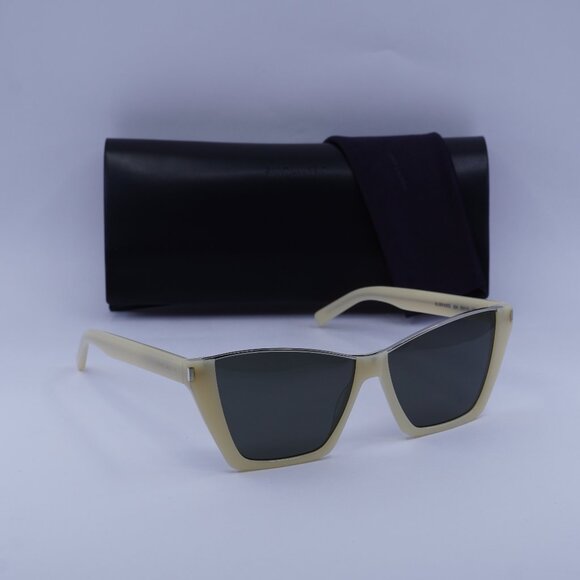 Saint Laurent SL369 KATE 004 Cat Eye Sunglasses - Ivory/Grey - Picture 1 of 10
